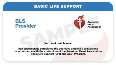 Basic Life Support (BLS) certification card